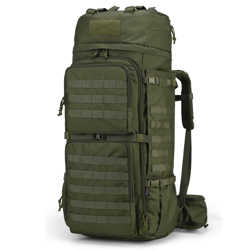 Mardingtop 75L Molle Hiking Internal Frame Backpacks with Rain Cover for Camping,Backpacking,Travelling(Army Green)