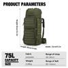 Mardingtop 75L Molle Hiking Internal Frame Backpacks with Rain Cover for Camping,Backpacking,Travelling(Army Green) view 2