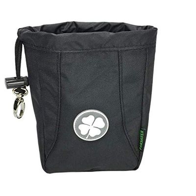 Clover Golf Valuables Pouch - Must Have Golf Accessories Bag - Storing Golf Tees Divot Tool Ball Markers - Also used as Coin Pouch for Cars - Lucky Chip Pouch at Casino (White Clover)