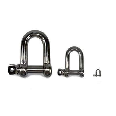 T-316 Stainless Steel D Shackle Marine Grade 5/32" 5/8" 1" Same Size Pin (1"(25mm))