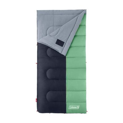 Coleman Biscayne Big & Tall Warm-Weather Sleeping Bag, 40F Camping Sleeping Bag for Adults, No-Snag 2-Way Zipper for Ventilation with Stuff Sack Included, Fits Adults up to 6ft 4in Tall