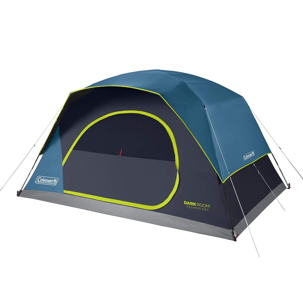 Coleman 8-Person Skydome Dark Room Tent with Rainfly, 5 Minute Setup, Blocks 90% of Sunlight, 20% More Headroom Than Traditional Tents