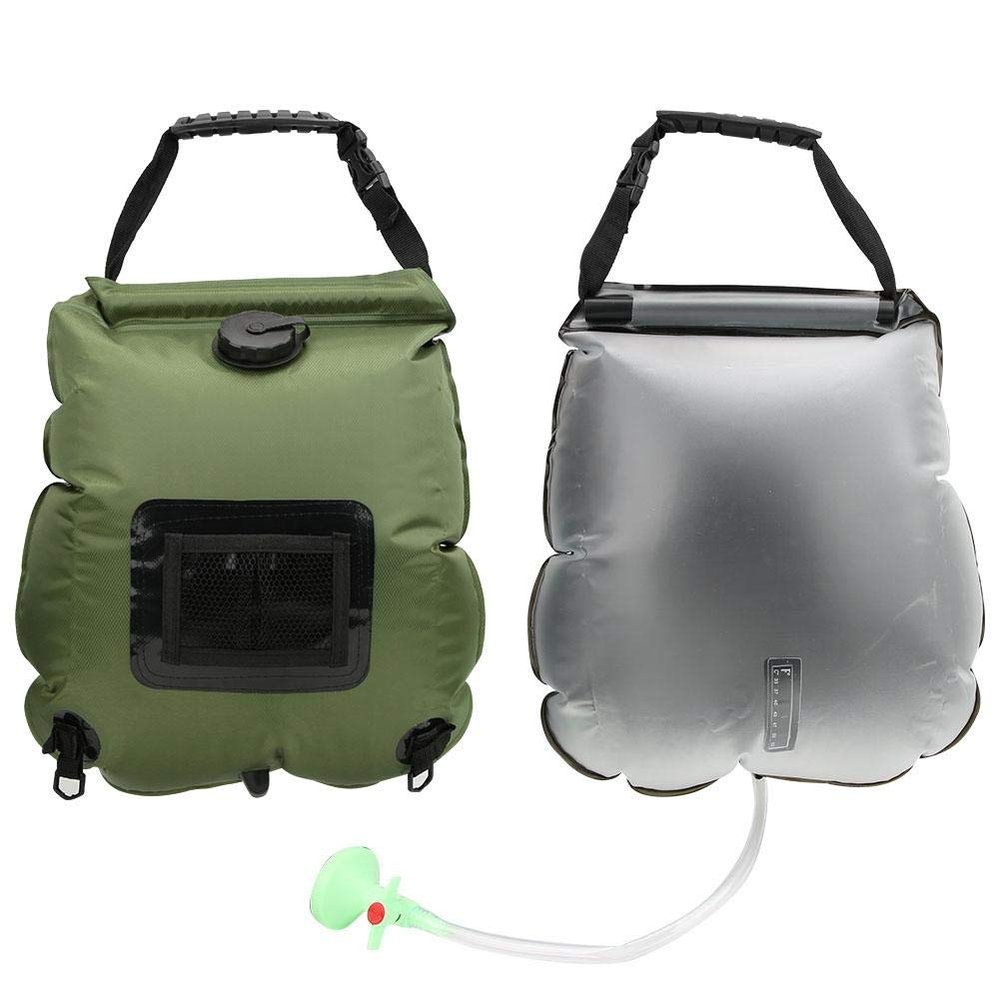 Alomejor Camping Shower Bag 20L Solar Heating Shower Bag with Temperature Indicator for Camping Traveling Hiking