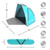 Beach Tent Sun Shelter - Sport Umbrella with UV Protection, Zip Up Porch for Privacy, and Carry Bag - Shade for Families by Wakeman Outdoors view 4