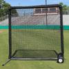 Cimarron Sports Square Steel Commercial Fielder Screen with Net and Padding for Baseball and Softball Practice and Field Protection - 7'W x 7'H, Heavy Vinyl Wrapped Foam Padding, 10" Built-in Wheels