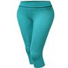 3/4 Mesh Contrast Workout Yoga Pants Turquoise M view 1