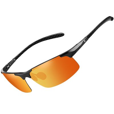 BIRCEN Polarized Carbon-Fiber Sunglasses for Men: Ultralight UV Protection Sun Glasses for Outdoor Sports Fishing Golf Hiking