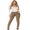 Hybrid & Company Super Comfy Stretch Women 5 Pockets Corduroy Skinny Pants P21950SKX Camel 24 view 1