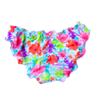 Malinsa Women's Ruffle Wavy Bikini Bottom Low Rise Hipster Allure Swimsuit (Flower Red, XL) view 2