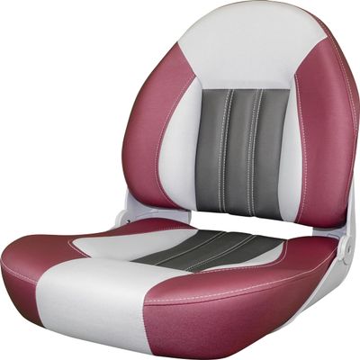 Tempress ProBax Orthopedic Folding High Back Boat Seat (Raspberry/Gray/Carbon)