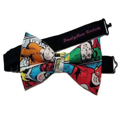 EmilyRose Couture Superheroes Bow Tie Collection (Group 4) (DC Comic Pages, Medium/ 6-12 Year Olds)
