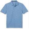Amazon Essentials Men's Blue Palm Tree Print Polo Shirts Short Sleeve, Slim-Fit Cotton Pique, Small view 1