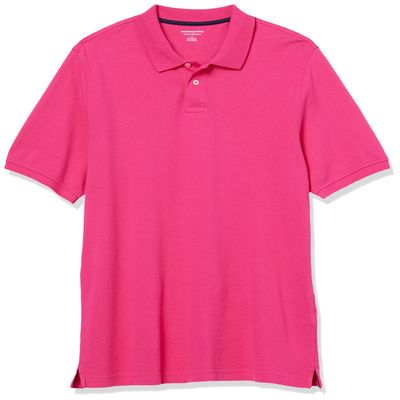 Amazon Essentials Men's Regular-Fit Cotton Pique Polo Shirt (Available in Big & Tall), Hot Pink, XX-Large