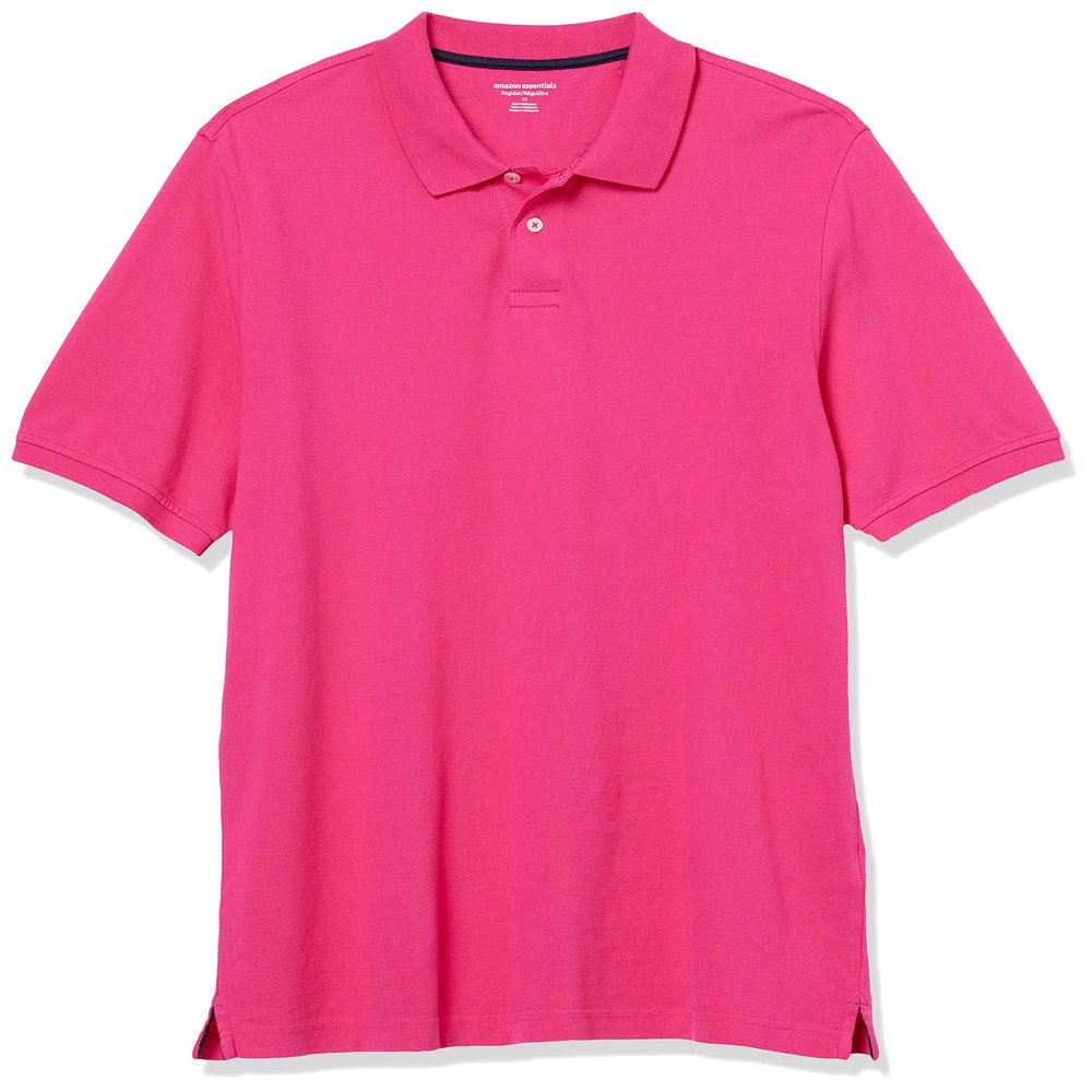 Amazon Essentials Men's Regular-Fit Cotton Pique Polo Shirt (Available in Big & Tall), Hot Pink, XX-Large