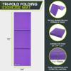 ProsourceFit Tri-Fold Folding Thick Exercise Mat 6'x2' with Carrying Handles for MMA, Gymnastics, Stretching, Core Workouts, Purple view 2