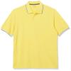Amazon Essentials Men's Regular-Fit Cotton Pique Polo Shirt (Available in Big & Tall), Yellow Twin Stripe, Large view 1