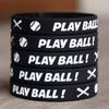 100 of Play Ball Wristbands with Bats Silicone Wristbands view 2