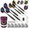 SHOT TAKER CO. EST. 2017 6pc Steel Tip Darts Set - Professional Darts Steel Tip for Dartboard - Includes Barrels + Plastic/Aluminum Shafts + O'Rings + Flights + Sharpener + Wrench (23g-GMC P-10418) view 3