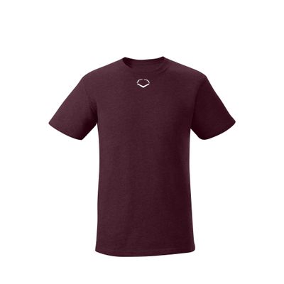 EvoShield Youth Heather Short Sleeve Tee - Maroon, Small