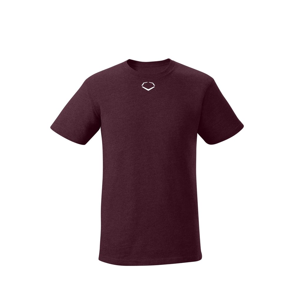 EvoShield Youth Heather Short Sleeve Tee - Maroon, Small