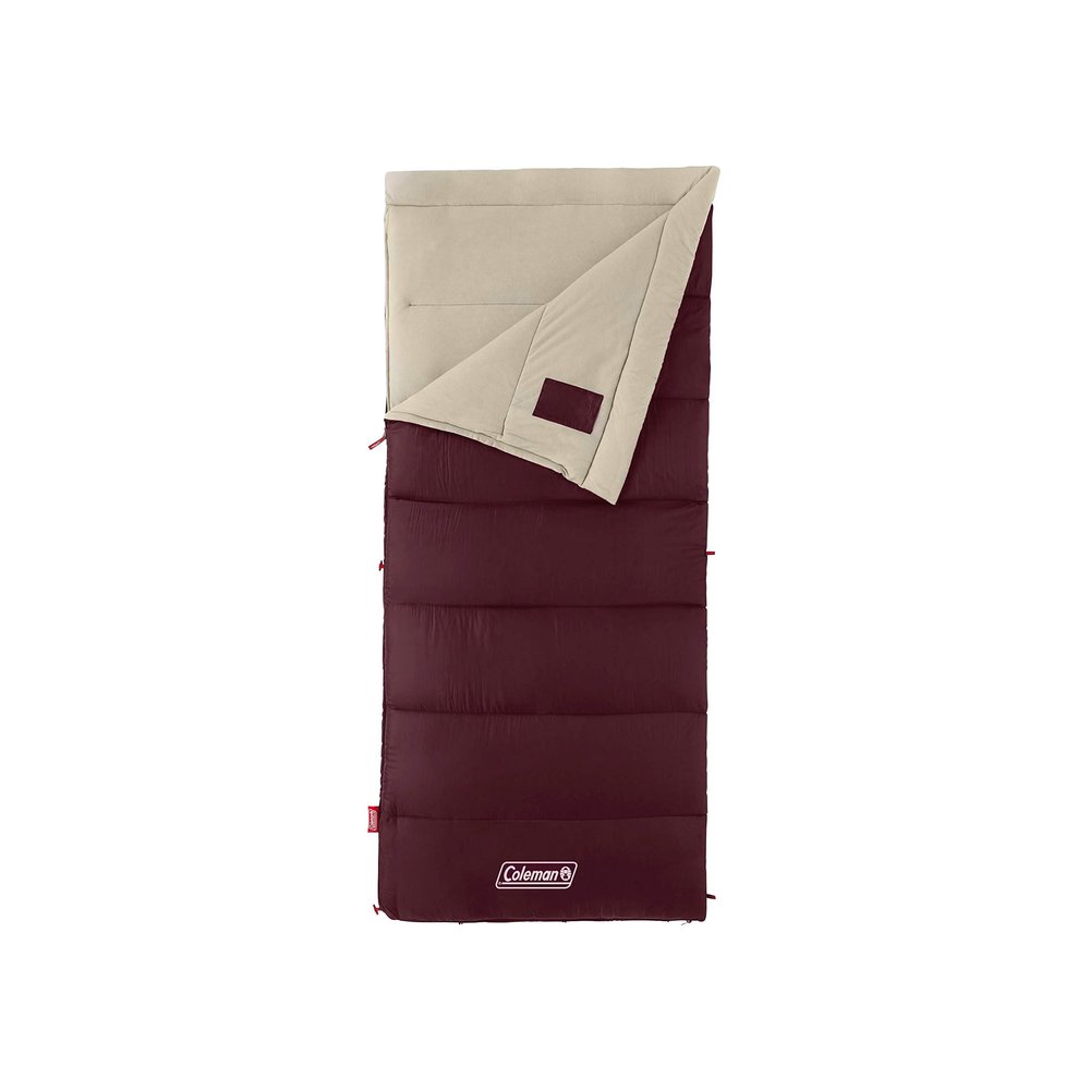 Coleman Autumn Glen 50F Sleeping Bag, Lightweight Sleep Sack with No-Snag Zipper, Machine Washable for Easy Cleaning