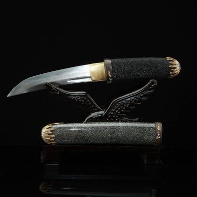 GLW Sword Handmade Fish Skin Real Japanese Tanto Swords Samurai Sword Katana Sharp Blade Boutique