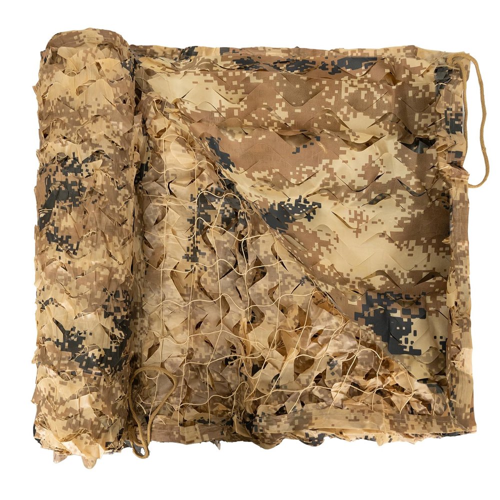LOOGU Desert Digital Camo Netting, 150D Camouflage Net for Sunshade, Camping, Military, Hunting Blind, Party Decorations - 6.5 x 26 Feet