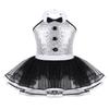dPois Kids Girls Christmas Shiny Sequins Halter Dance Dress Figure Ice Skating Ballet Leotard Tulle Tutu Skirt White 4 Years view 1