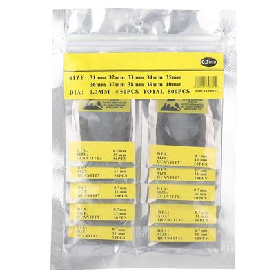 500Pcs Watch Gasket Rubber Seal, 50pcs/Bag 10 Bags O Ring Rubber Seal Watch Back Cover Seal Gaskets Watch Repairing Tool Watch O-Ring(0.7MM (31-40MM))