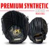 Franklin Sports Baseball and Softball Glove - Field Master - Baseball and Softball Mitt - Adult and Youth Glove - Right Hand Throw - 14" - Black/Gold view 4