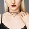 AKOAK 1 Pack European and American Personality Fashion PU Leather Love Necklace, Street Beat Chain Hanging Heart-shaped Neck Chain, Clavicle Chain view 2