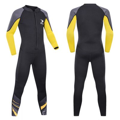 ZCCO Kids Wetsuit,2.5mm Neoprene Diving Suit for Teens,Full Body Swimsuit for Boys and Girls,Long Sleeve One Piece Wet Suit Perfect for Swimming, Surfing, and Water Sports (Black, S)