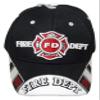Trade Winds Fire Department Dept Emblem Red Scripture Shadow Black Embroidered Cap CAP652 Hat view 3