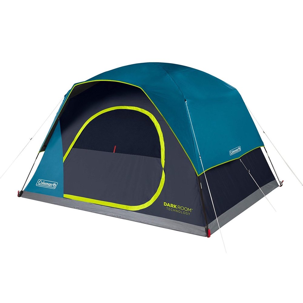 Coleman 6-Person Skydome Dark Room Tent with Rainfly, 5 Minute Setup, Blocks 90% of Sunlight, 20% More Headroom Than Traditional Tents