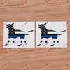 2X Glossy 4'' German Shepherd Thin Blue Line American Flag K9 Dog Decal Sticker Vinyl view 1