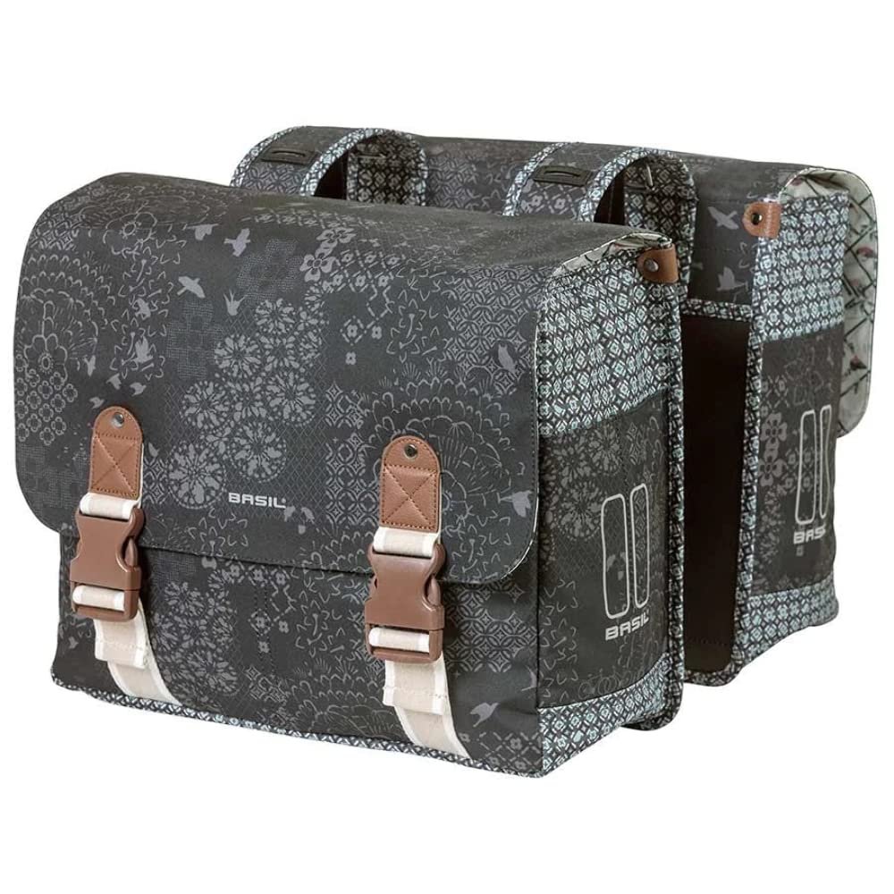 Basil, Bohme, Double Pannier, 35L, Grey (18013)