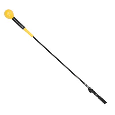Tbest Golf Swing Trainer, Golf Tempo Training Aid, Golf Strength Practice Grip, Yellow, Silicone + Glass Fiber + TPU