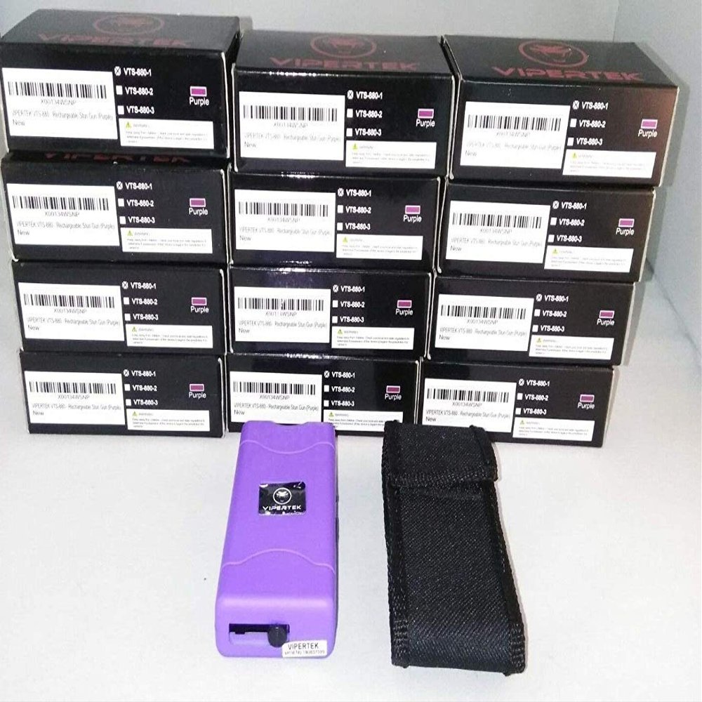 Unknown (12) Purple Stun Gun + Bonus 12 Cases - Wholesale Lot