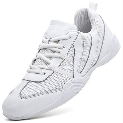 DADAWEN Cheer Shoes for Youth Girls Women White Cheerleading Dancing Shoes Athletic Training Tennis Walking Breathable Competition Cheer Sneakers White US Size 7.5/EU Size 39