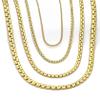 Gold Plated Chain for Men Box Chain Necklace 4mm Wide Rolo Necklace Hip Hop Jewelry Men, 14 inches Chain view 1