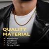 Gold Plated Chain for Men Box Chain Necklace 4mm Wide Rolo Necklace Hip Hop Jewelry Men, 14 inches Chain view 2