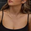 Gold Plated Chain for Men Box Chain Necklace 4mm Wide Rolo Necklace Hip Hop Jewelry Men, 14 inches Chain view 3