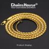 Gold Plated Chain for Men Box Chain Necklace 4mm Wide Rolo Necklace Hip Hop Jewelry Men, 14 inches Chain view 4