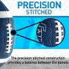 Franklin Sports Junior Size Football - Grip-Rite Youth Footballs - Extra Grip Synthetic Leather Perfect for Kids - Blue/White - 12 Pack Deflated view 4