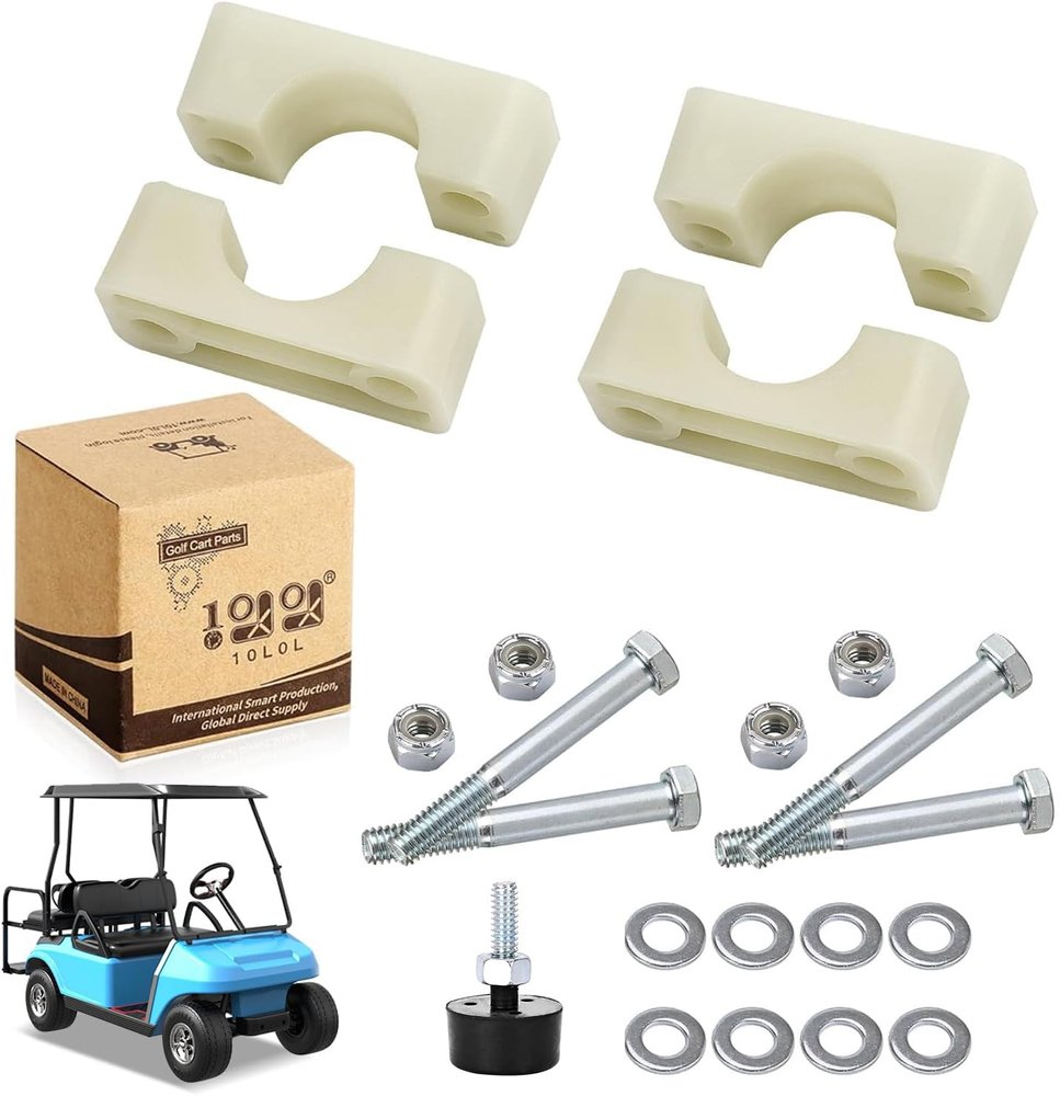 10L0L Golf Cart Brake Block Mounting Set with Screw Nut Fits Club Car DS Carryall Golf Cart 1981-up, OEM# 1011402