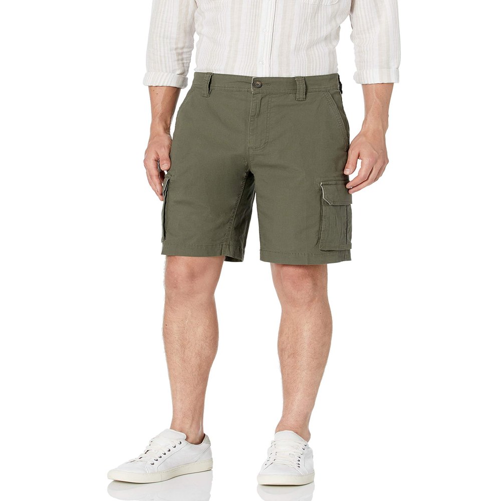 Amazon Essentials Men's 10" Lightweight Ripstop Stretch Multi-Pocket Cargo Shorts, Olive, 29