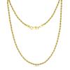 FOSIR Gold Plated Rope Chain for Men, 3mm Stainless Steel Chain Necklace for Men and Women, Twist Mens Necklaces (20 Inches) view 1
