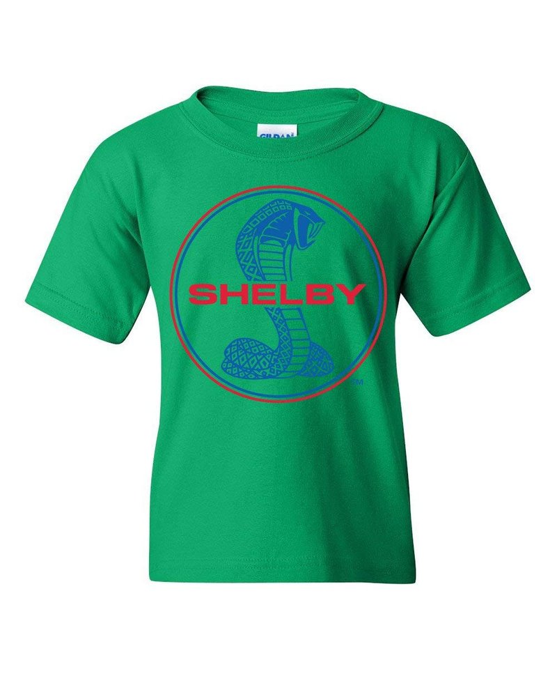 Shelby Cobra Ford Mustang Youth T-Shirt American Muscle Ford Racing Kids Tee Green Medium