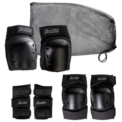 Franklin Sports Street Hockey Protective Gear - Knee Pads, Elbow Pads + Wrist Guards - 3-in-1 Set for Roller Hockey, Inline Hockey + DEK Hockey - Youth