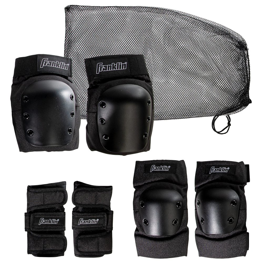 Franklin Sports Street Hockey Protective Gear - Knee Pads, Elbow Pads + Wrist Guards - 3-in-1 Set for Roller Hockey, Inline Hockey + DEK Hockey - Adult